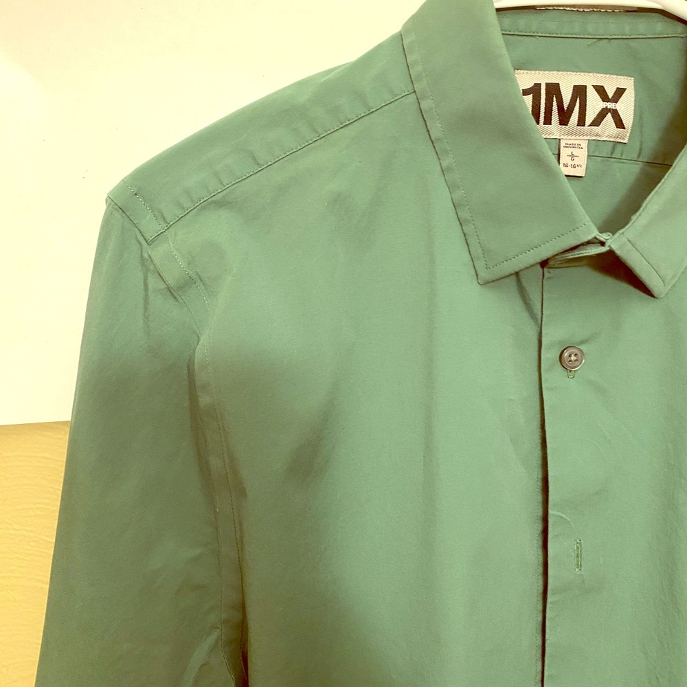 Express 1MX Sage Green Dress Shirt